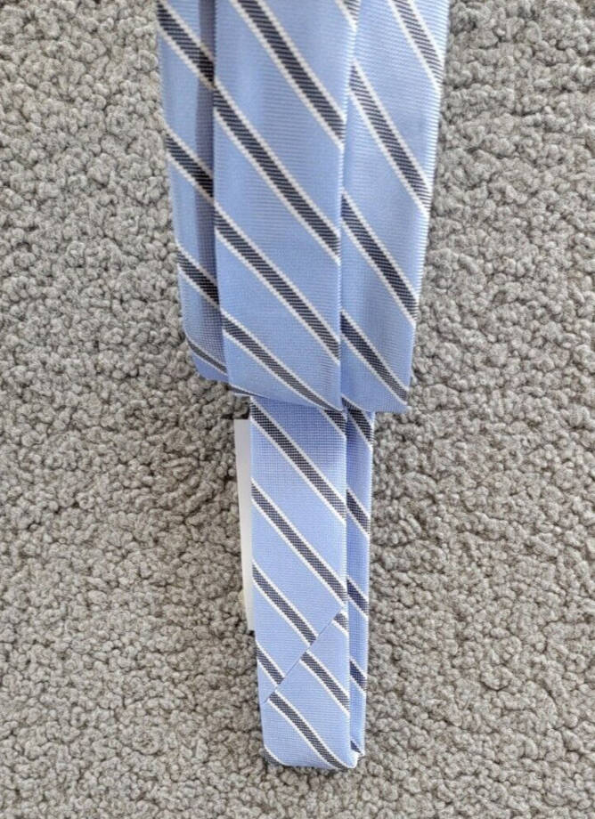 Tommy Hilfiger Oxford Stripe Tie Mens One Size Light Blue Classic Design Pointed