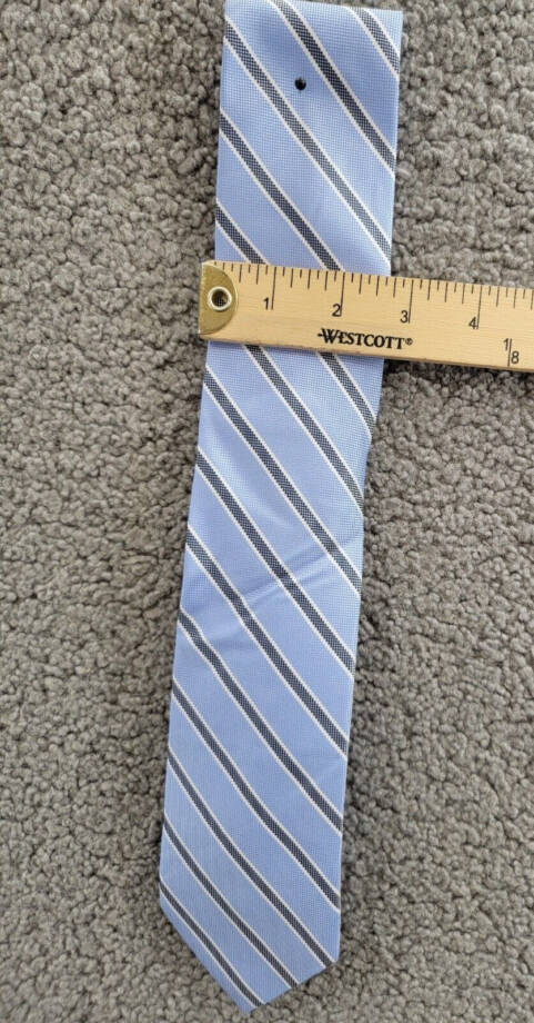 Tommy Hilfiger Oxford Stripe Tie Mens One Size Light Blue Classic Design Pointed
