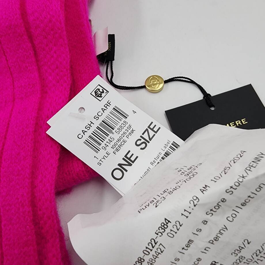 Charter Club Ribbed Cashmere Scarf Women's One Size Fierce Pink Solid