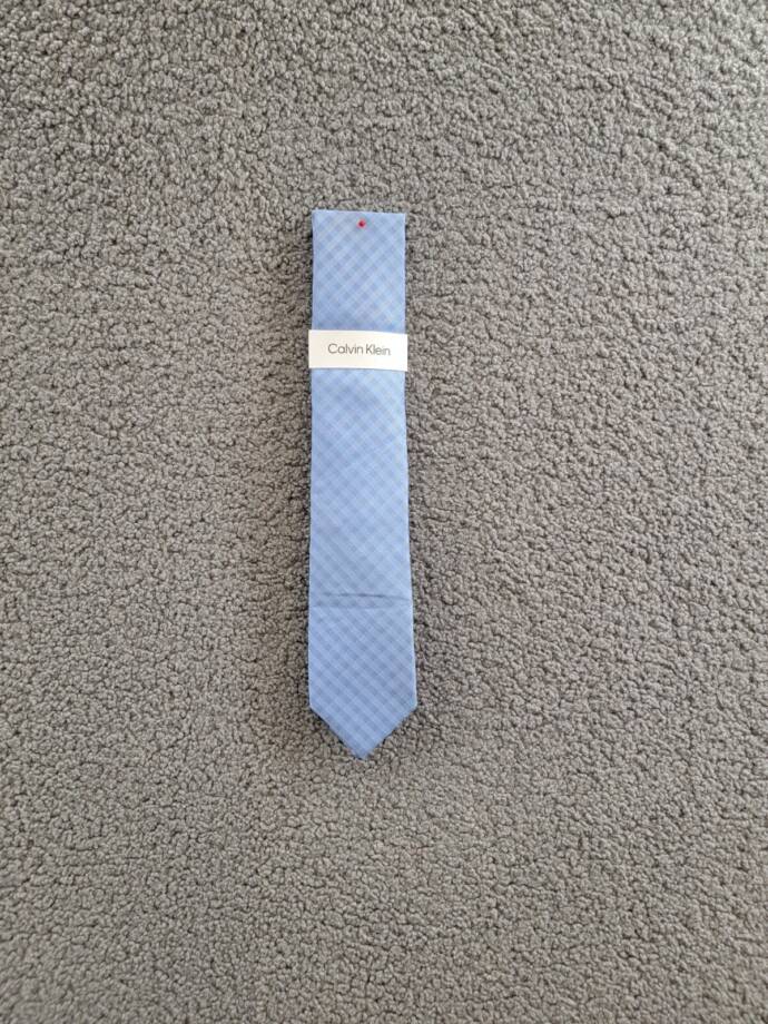 Calvin Klein Silk Blend Check-Pattern Tie Men's One Size Light Blue Adjustable