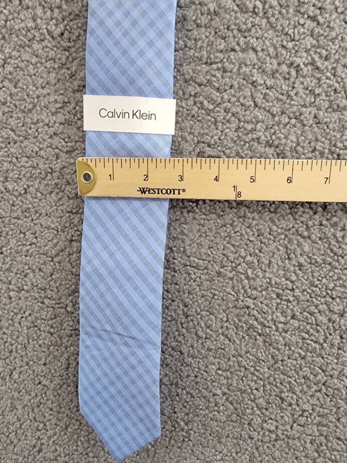 Calvin Klein Silk Blend Check-Pattern Tie Men's One Size Light Blue Adjustable
