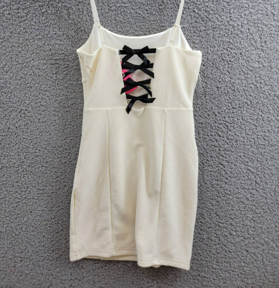 With Jules Sleeveless Bow-Back Ponté-Knit Dress Big Girls XL Natural Side Zip