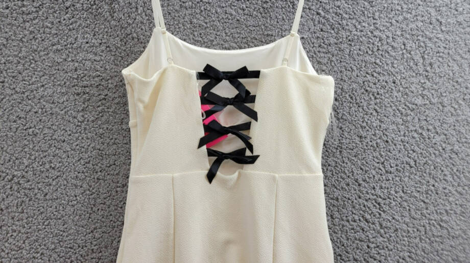 With Jules Sleeveless Bow-Back Ponté-Knit Dress Big Girls XL Natural Side Zip