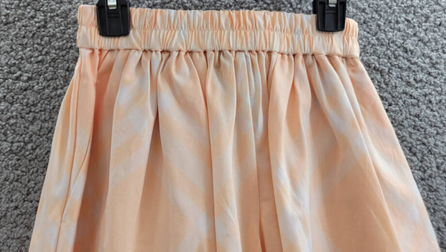 Burberry Marcy Check Shorts Girls 10Y Pastel Peach Elastic Waist Pull On