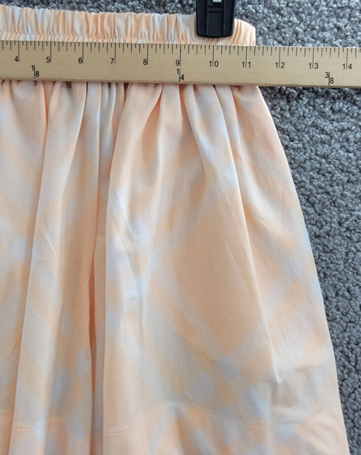 Burberry Marcy Check Shorts Girls 10Y Pastel Peach Elastic Waist Pull On