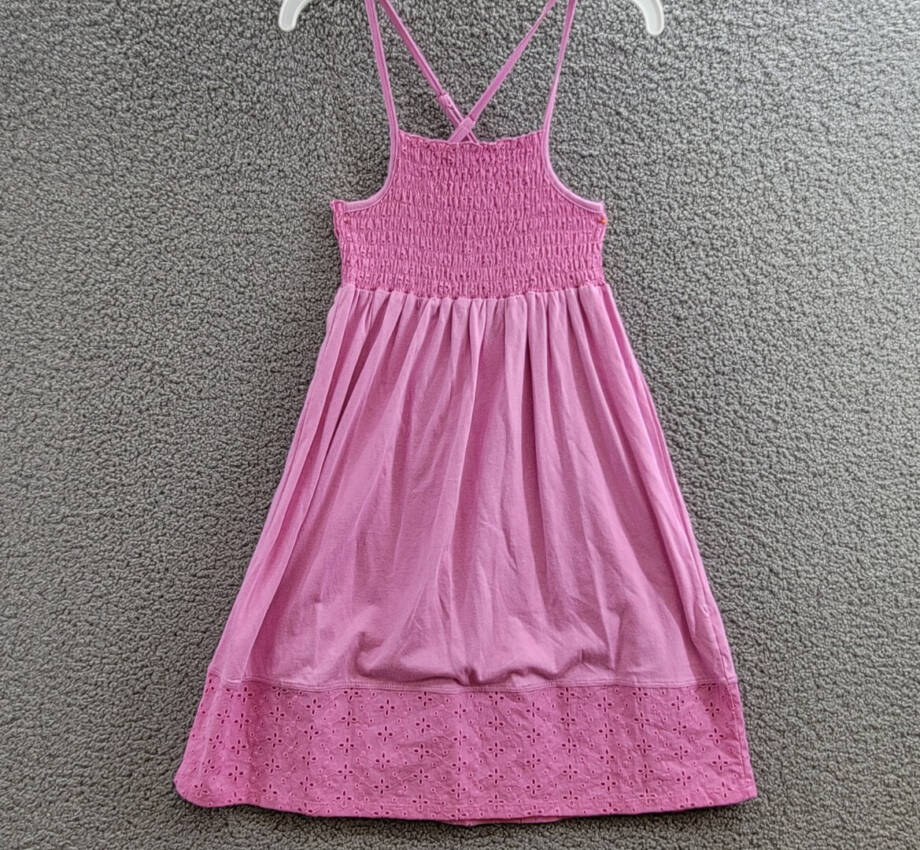 Splendid Smocked Eyelet Dress Girls' 12 Sherbert Solid Square Neck Pullover
