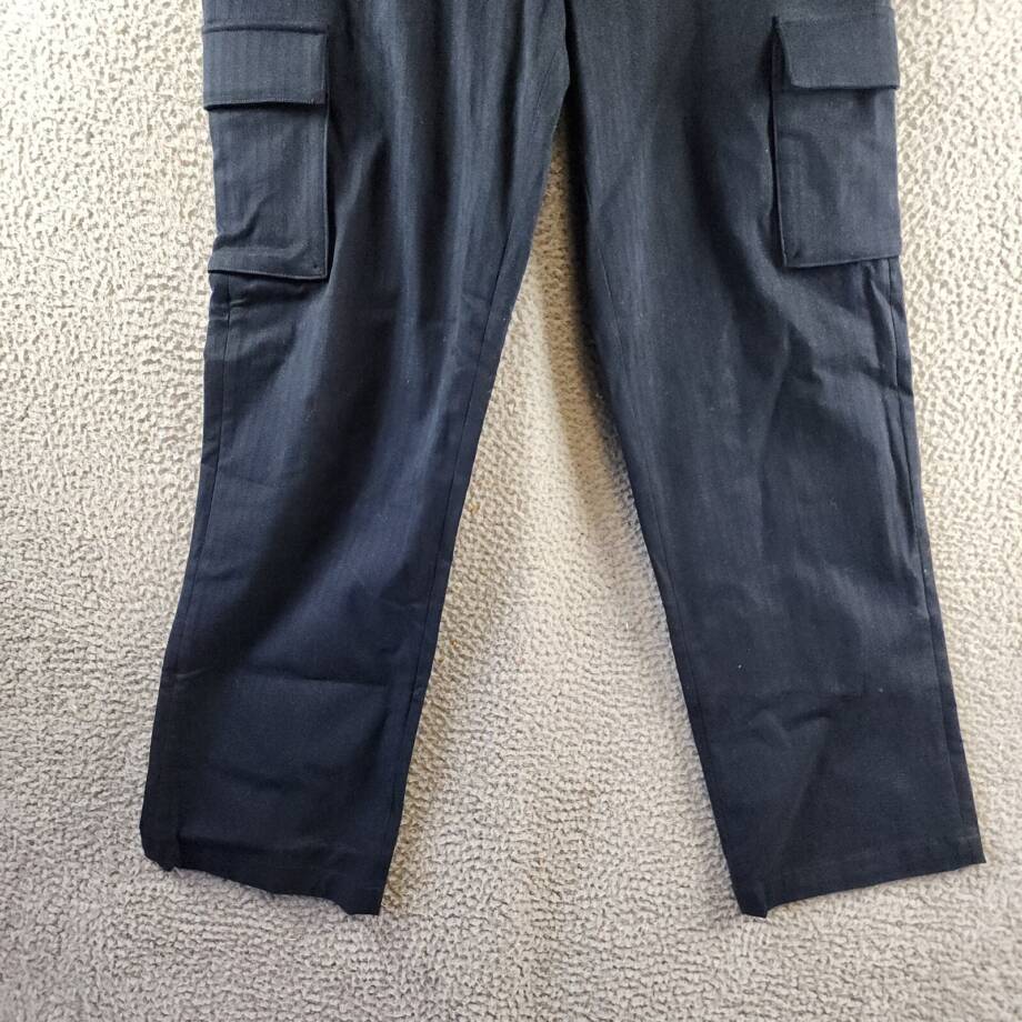 Vince Herringbone Cargo Pants Men's 32 Coastal Blue Straight Leg Mid Rise