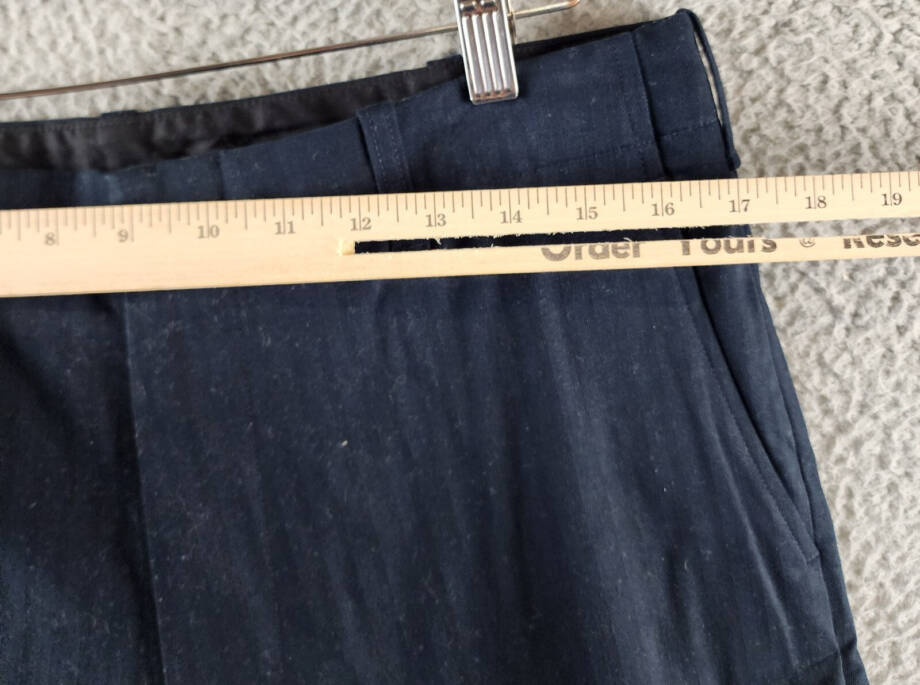 Vince Herringbone Cargo Pants Men's 32 Coastal Blue Straight Leg Mid Rise