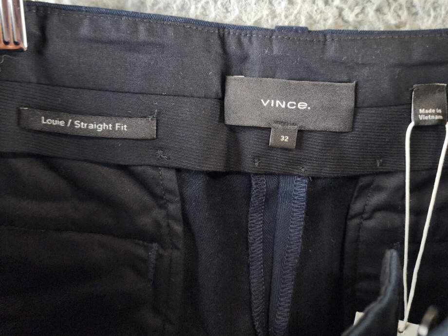 Vince Herringbone Cargo Pants Men's 32 Coastal Blue Straight Leg Mid Rise