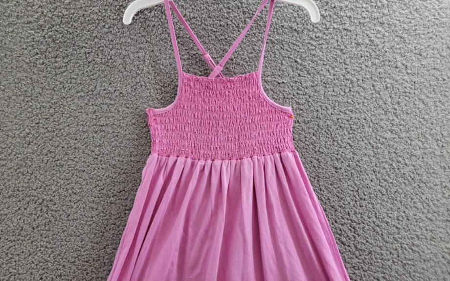 Splendid Smocked Eyelet Dress Girls' 12 Sherbert Solid Square Neck Pullover