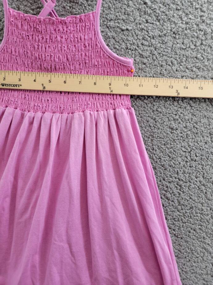 Splendid Smocked Eyelet Dress Girls' 12 Sherbert Solid Square Neck Pullover