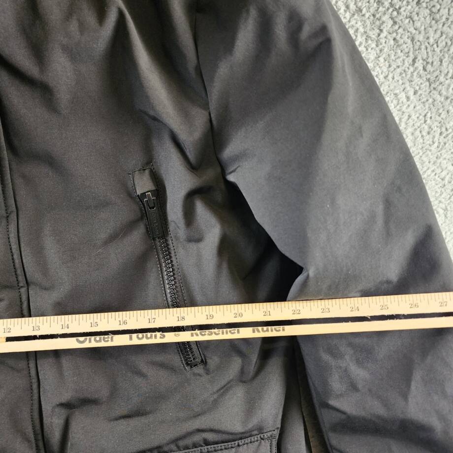 Club Room Parka with a Faux Fur-Hood Jacket Men's M Black Long Sleeve Zip/Snap