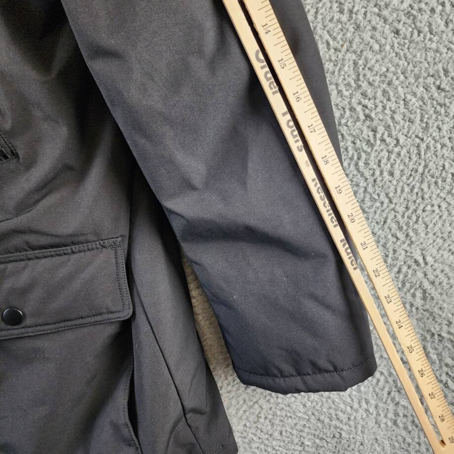 Club Room Parka with a Faux Fur-Hood Jacket Men's M Black Long Sleeve Zip/Snap