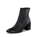 Paul Green Olivia Square Toe Block Heel Booties Women's 7 Black Side Zip Closure