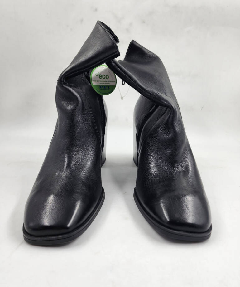 Paul Green Olivia Square Toe Block Heel Booties Women's 7 Black Side Zip Closure