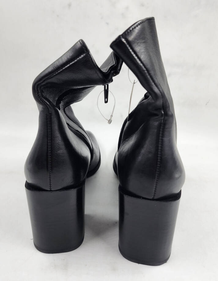 Paul Green Olivia Square Toe Block Heel Booties Women's 7 Black Side Zip Closure