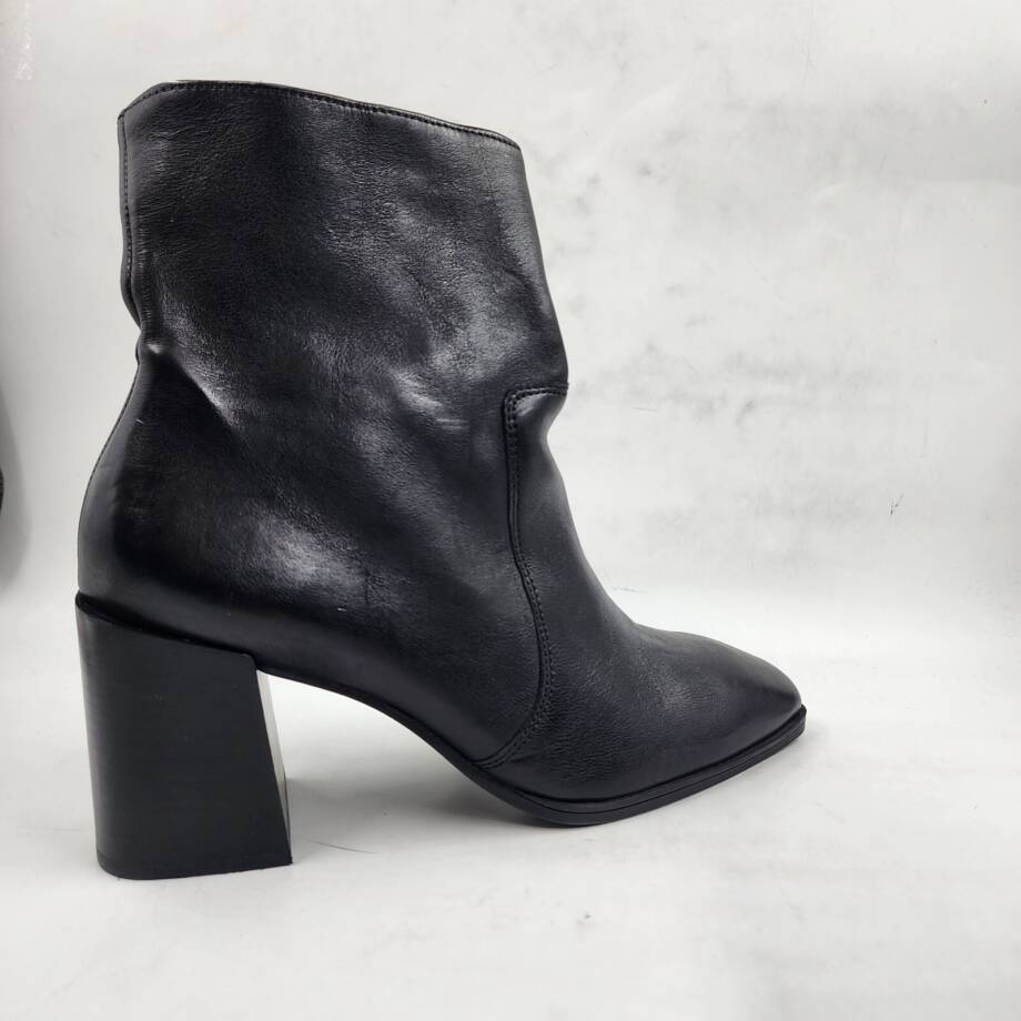 Paul Green Olivia Square Toe Block Heel Booties Women's 7 Black Side Zip Closure