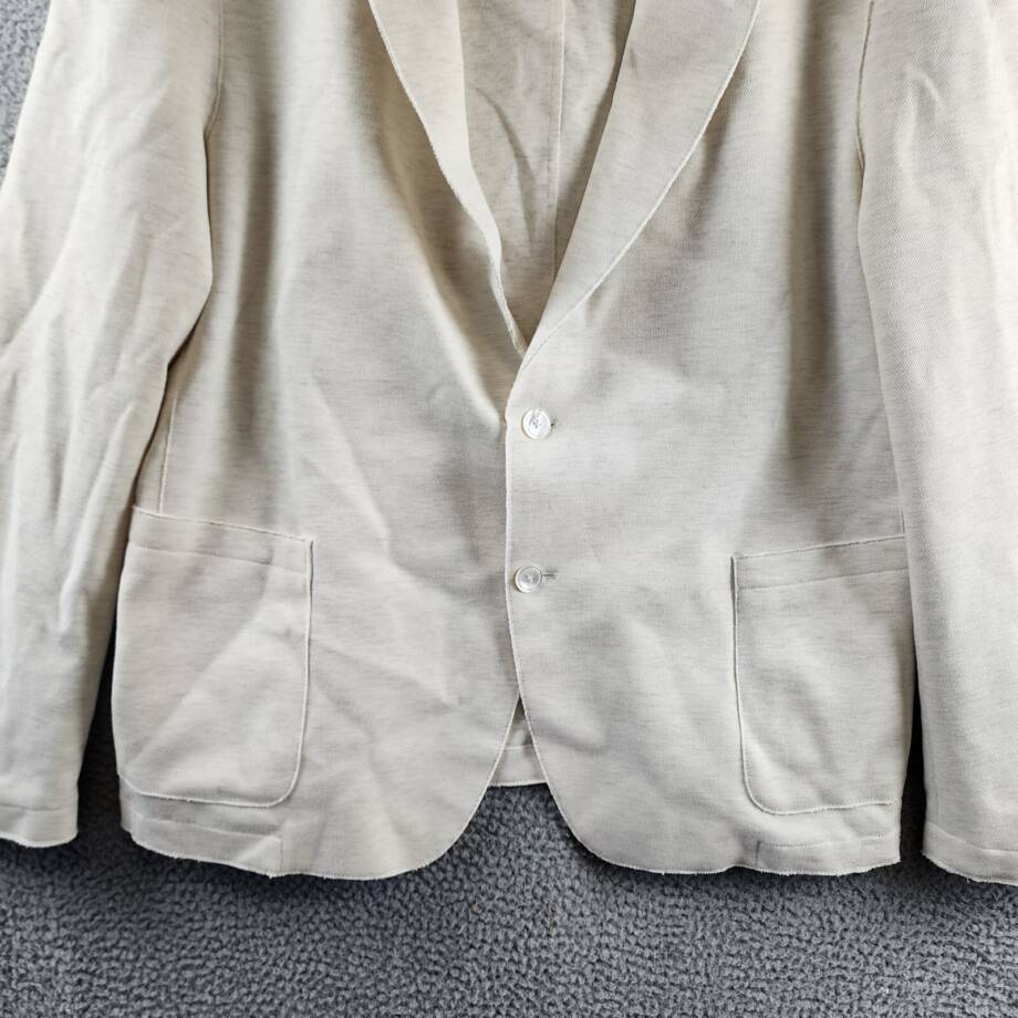 BOSS Hanry Slim Fit Raw Edge Sport Coat Men's 46R Open White Double Back Vents