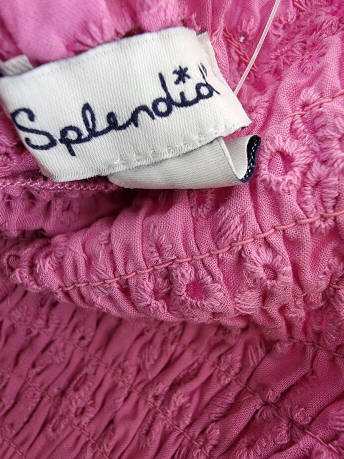 Splendid Smocked Eyelet Dress Girls' 12 Sherbert Solid Square Neck Pullover