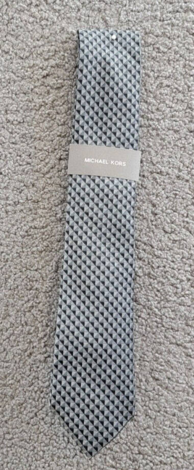 Michael Kors Nassau Geo-Print Tie Men's One Size Black Classic Design Pointed