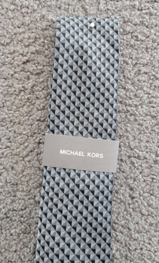 Michael Kors Nassau Geo-Print Tie Men's One Size Black Classic Design Pointed