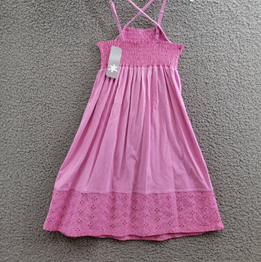 Splendid Smocked Eyelet Dress Girls' 12 Sherbert Solid Square Neck Pullover