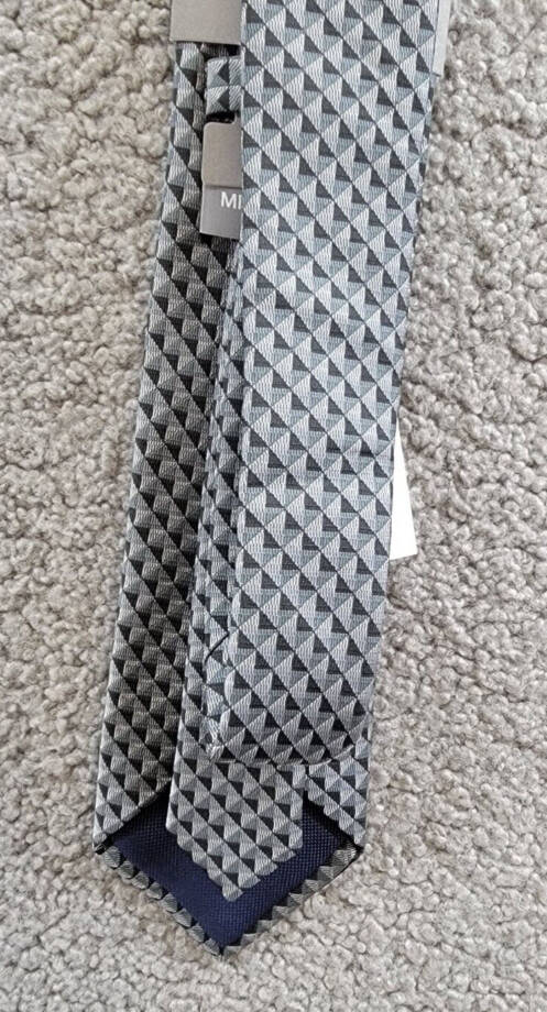 Michael Kors Nassau Geo-Print Tie Men's One Size Black Classic Design Pointed