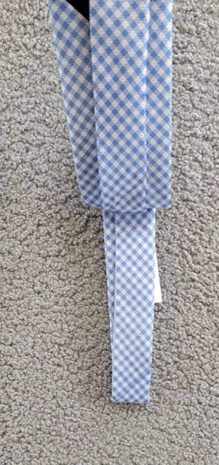 Tommy Hilfiger Silk Blend Spring Gingham Tie Men's Light Blue Adjustable~