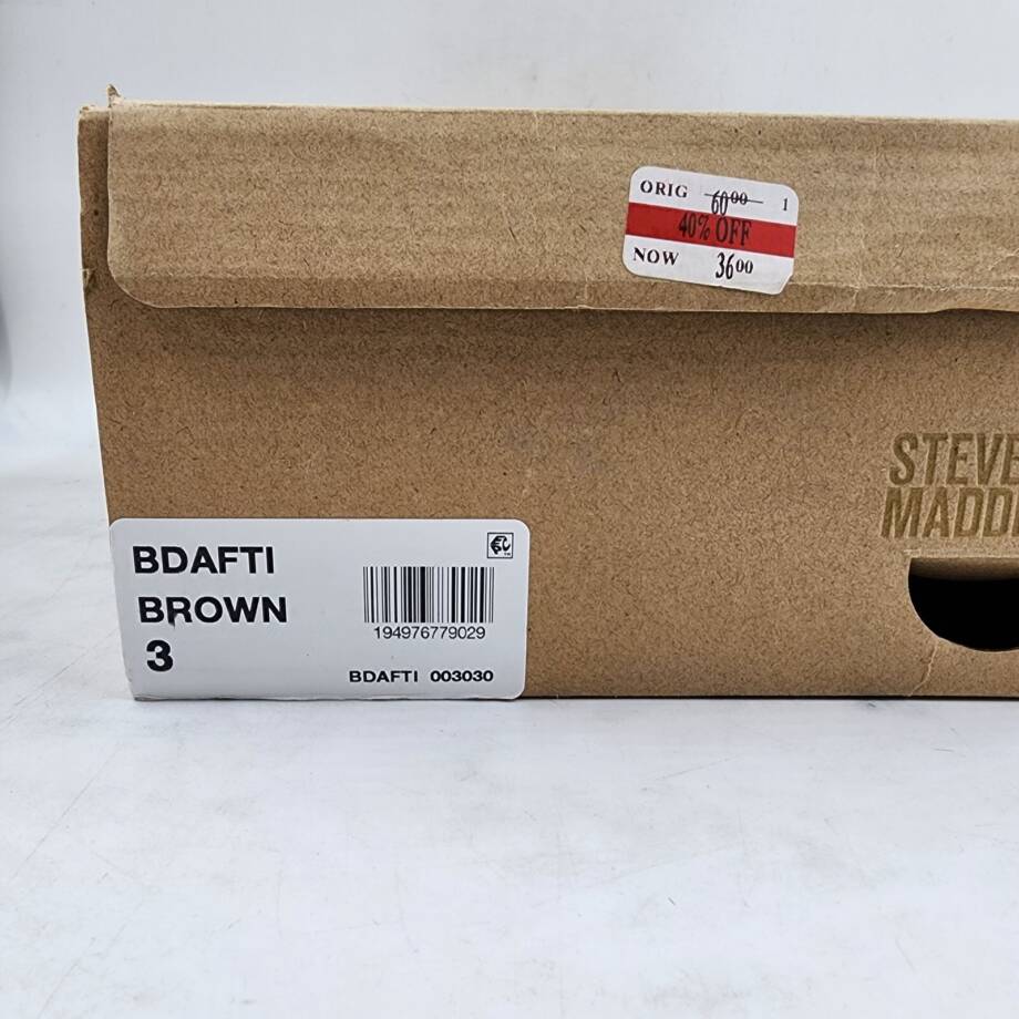Steve Madden BDafti Ankle Boot Unisex-Child 3 Brown Side Zipped Lace Up Closure