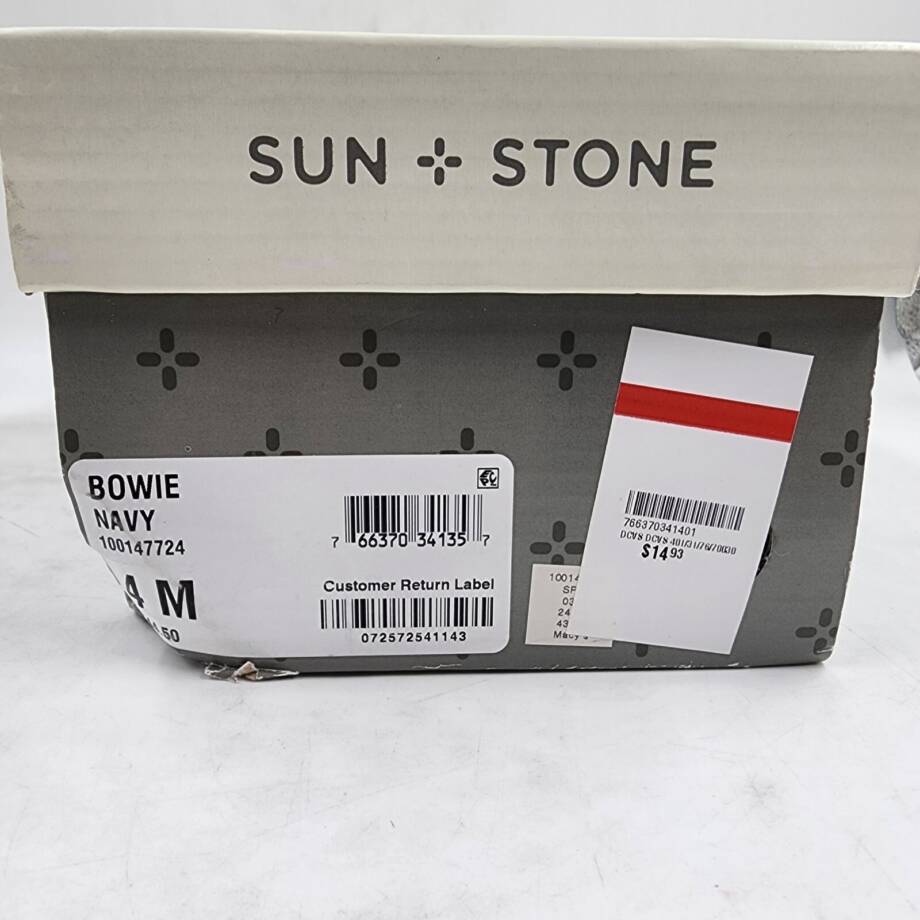Sun + Stone Bowie Sandal Boys' 4M Navy Solid Stay-put Straps Open Toe Slip On