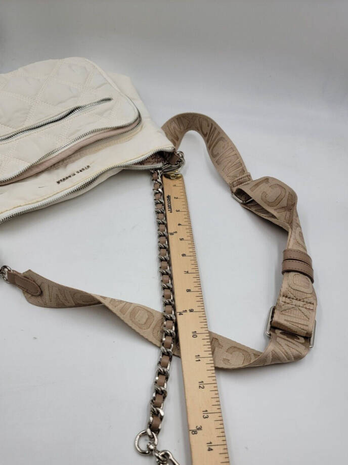 Steve Madden Forrest Quilted North South Crossbody Women's Ivory Zip Closure