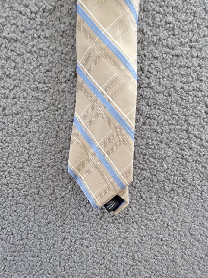 Michael Kors Silk Blend Salerno Plaid Tie Men's One Size Khaki Adjustable