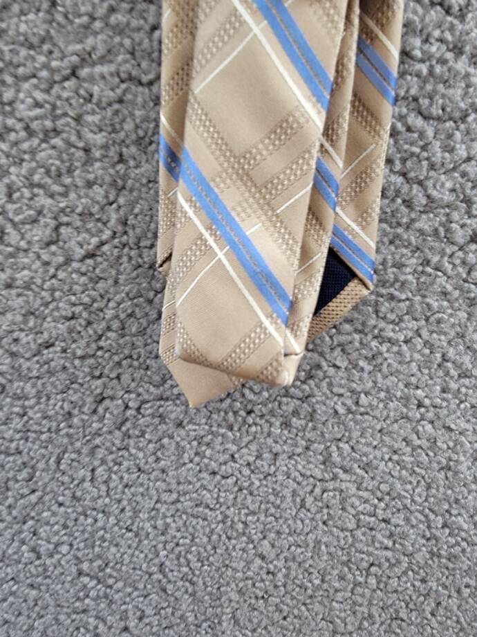 Michael Kors Silk Blend Salerno Plaid Tie Men's One Size Khaki Adjustable
