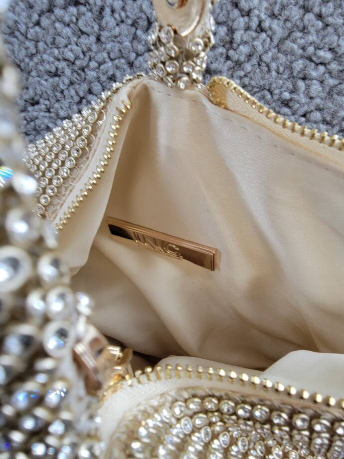 I.N.C. International Concepts Doris Sparkle Mesh Pouch Women's One Size Gold Zip