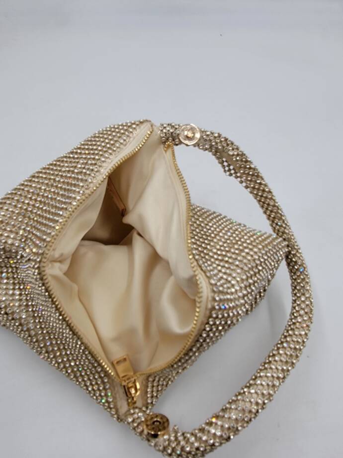 I.N.C. International Concepts Doris Sparkle Mesh Pouch Women's One Size Gold Zip