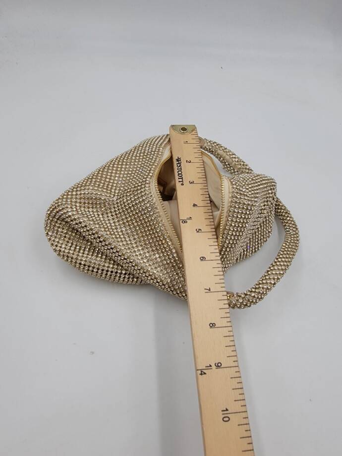 I.N.C. International Concepts Doris Sparkle Mesh Pouch Women's One Size Gold Zip
