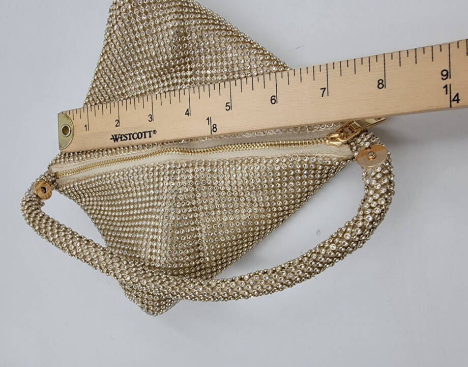 I.N.C. International Concepts Doris Sparkle Mesh Pouch Women's One Size Gold Zip