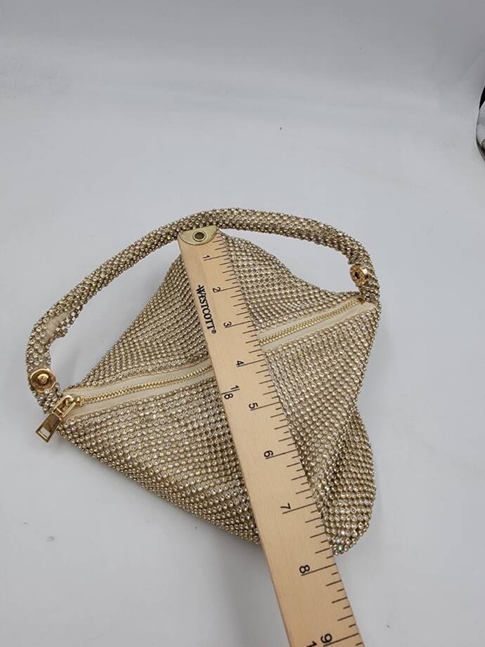 I.N.C. International Concepts Doris Sparkle Mesh Pouch Women's One Size Gold Zip