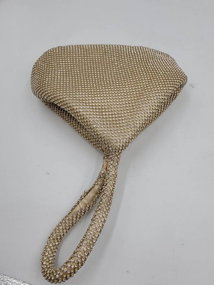 I.N.C. International Concepts Doris Sparkle Mesh Pouch Women's One Size Gold Zip