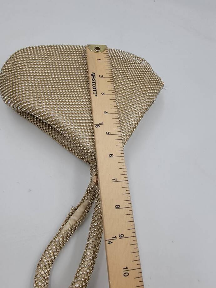 I.N.C. International Concepts Doris Sparkle Mesh Pouch Women's One Size Gold Zip