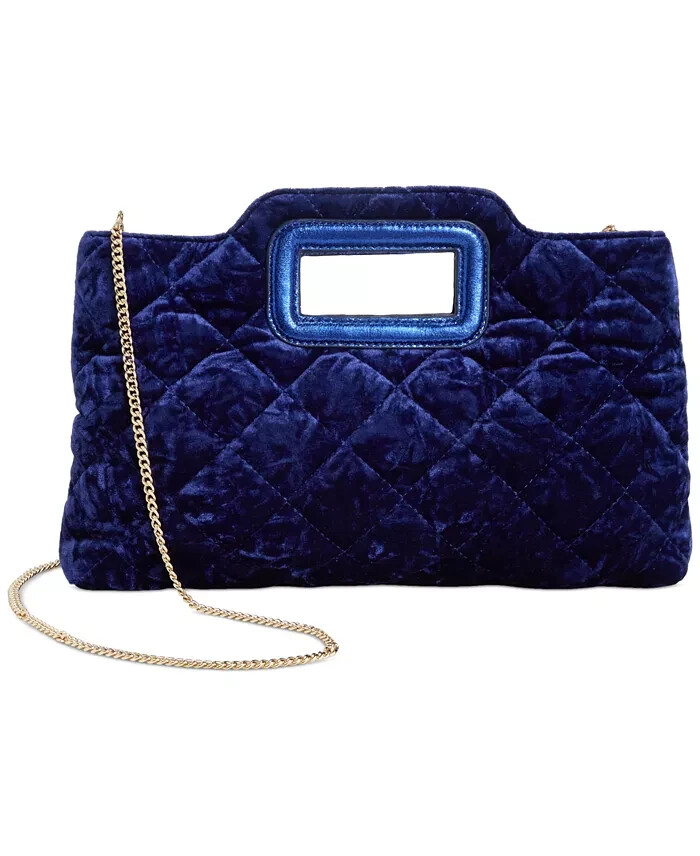 I.N.C. International Concepts Juditth Handle Velvet Clutch Women's OS Sapphire