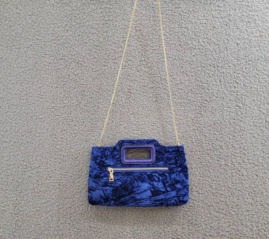 I.N.C. International Concepts Juditth Handle Velvet Clutch Women's OS Sapphire
