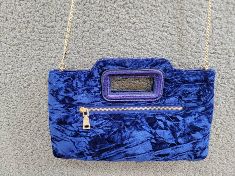 I.N.C. International Concepts Juditth Handle Velvet Clutch Women's OS Sapphire