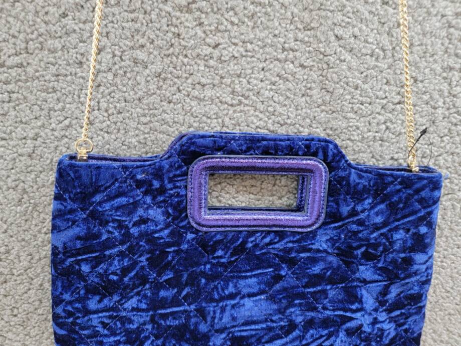 I.N.C. International Concepts Juditth Handle Velvet Clutch Women's OS Sapphire