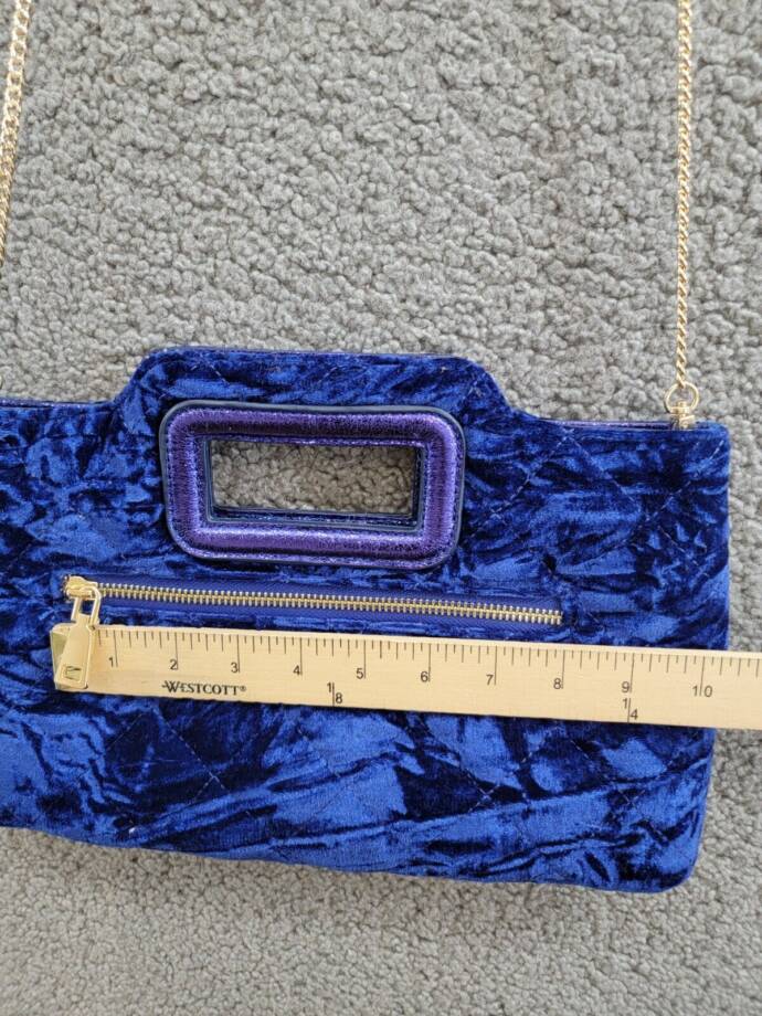 I.N.C. International Concepts Juditth Handle Velvet Clutch Women's OS Sapphire