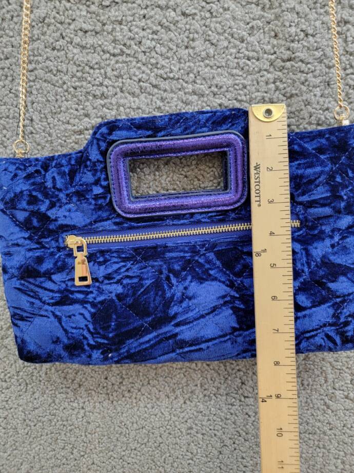 I.N.C. International Concepts Juditth Handle Velvet Clutch Women's OS Sapphire