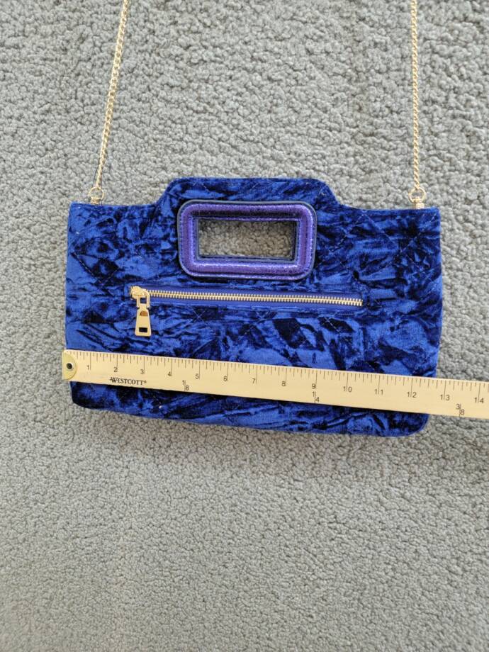 I.N.C. International Concepts Juditth Handle Velvet Clutch Women's OS Sapphire
