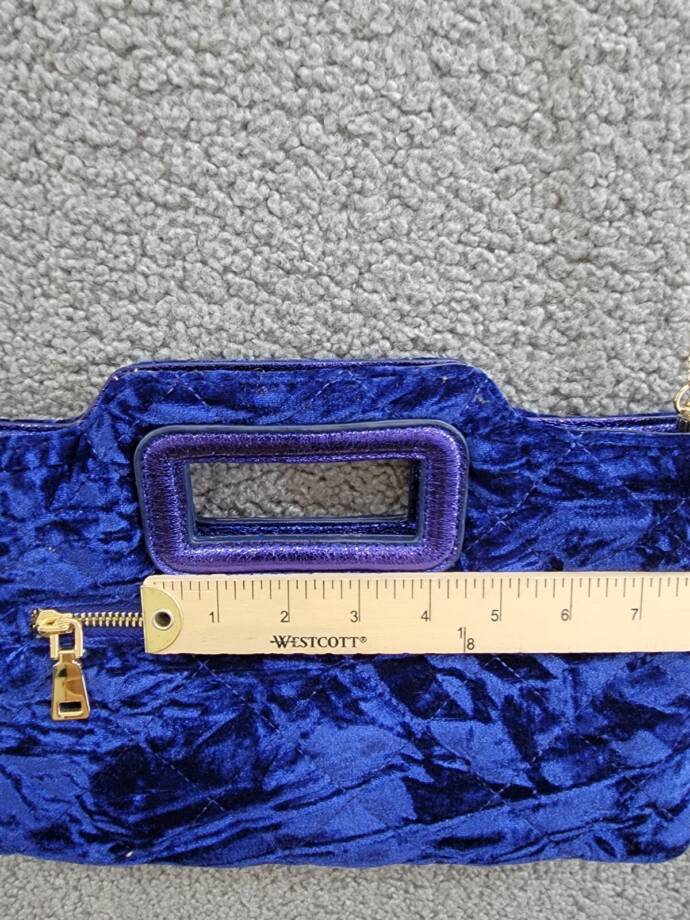 I.N.C. International Concepts Juditth Handle Velvet Clutch Women's OS Sapphire