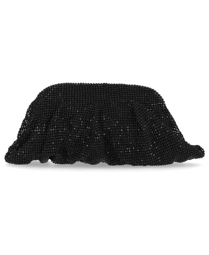 I.N.C. International Concepts Pleated Clutch Women's OS Black Embellished Frame