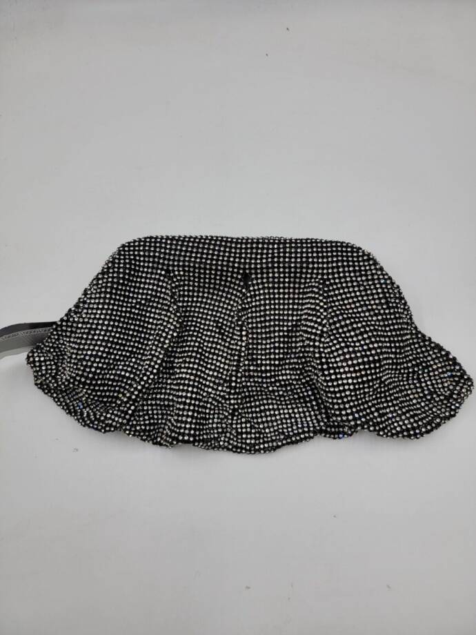 I.N.C. International Concepts Pleated Clutch Women's OS Black Embellished Frame